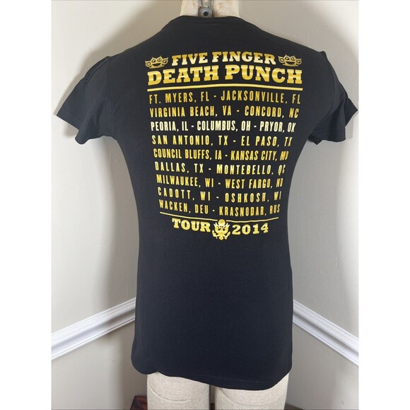 Five Finger Death Punch 2014 Tour‎ (Unisex) T-Shirt Black (Large) Metal Band - Picture 4 of 5